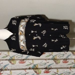 Campia Martini and Feather Men's Hawaiian Shirt Hawaiiana Black Retro Size XXL